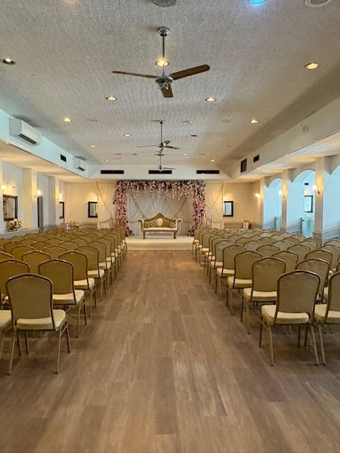 The Banqueting Suite at Chigwell Hall set for a civil ceremony