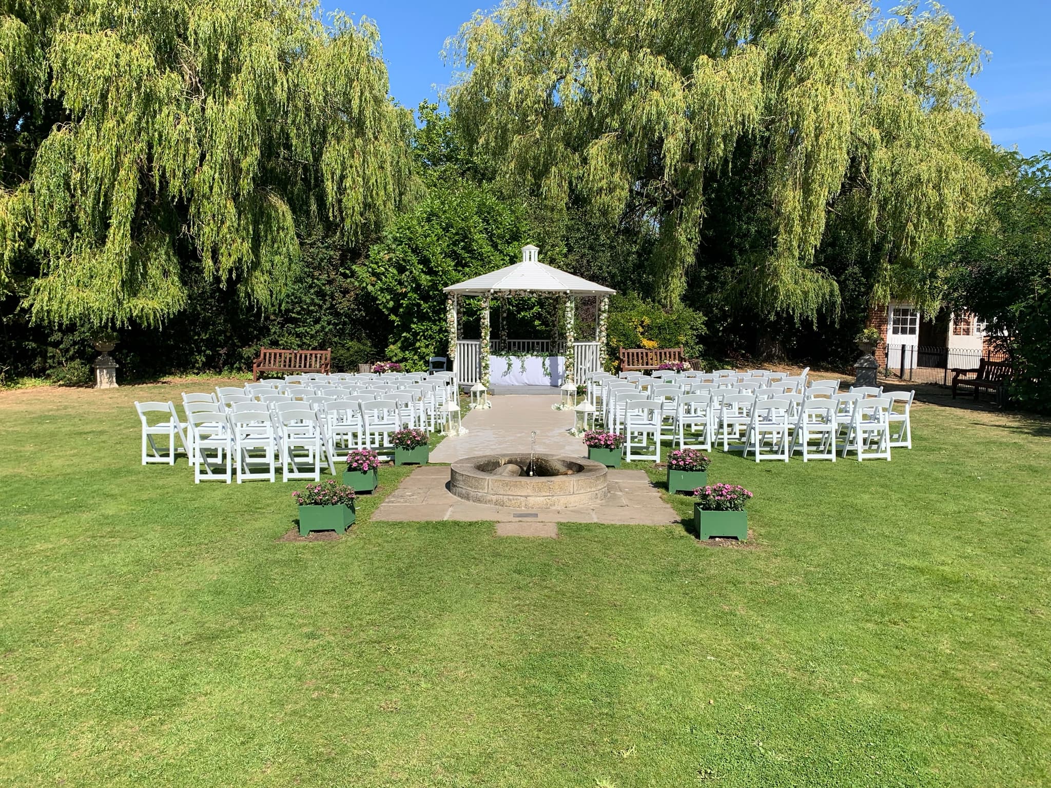 The Secret Garden waterfall and grounds of Chigwell Hall
